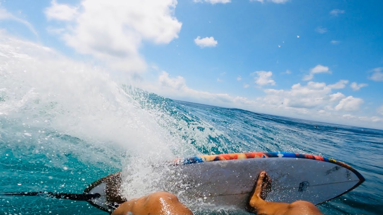 Twin Fin Surfing Long Left Uluwatu Bali POV 2022