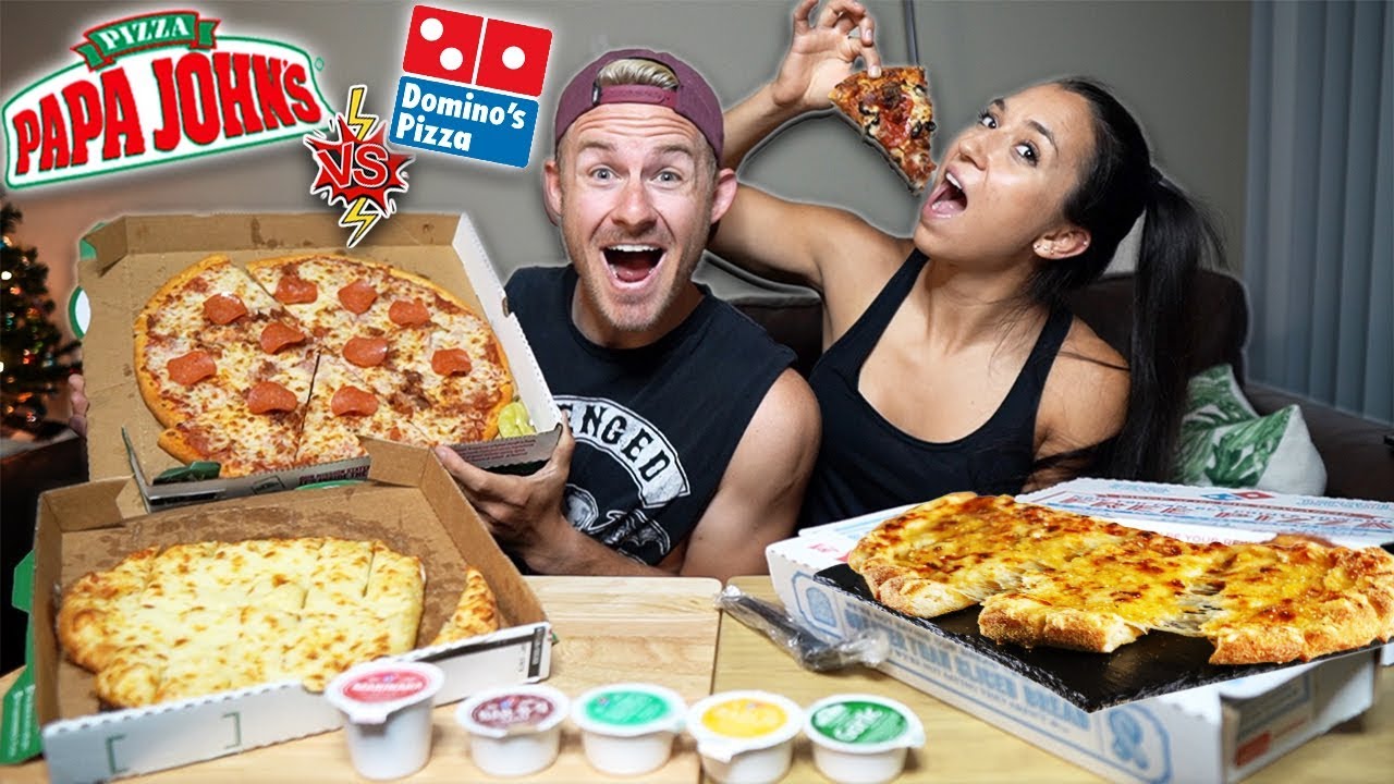 THE ULTIMATE FAST FOOD PIZZA BATTLE! (PAPA JOHNS VS. DOMINOS)