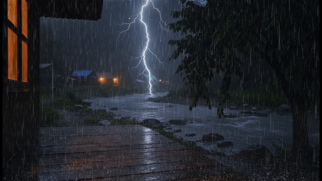 Night Rain Ambience 😴 | Peaceful Forest Cabin for Deep Sleep (No Music)