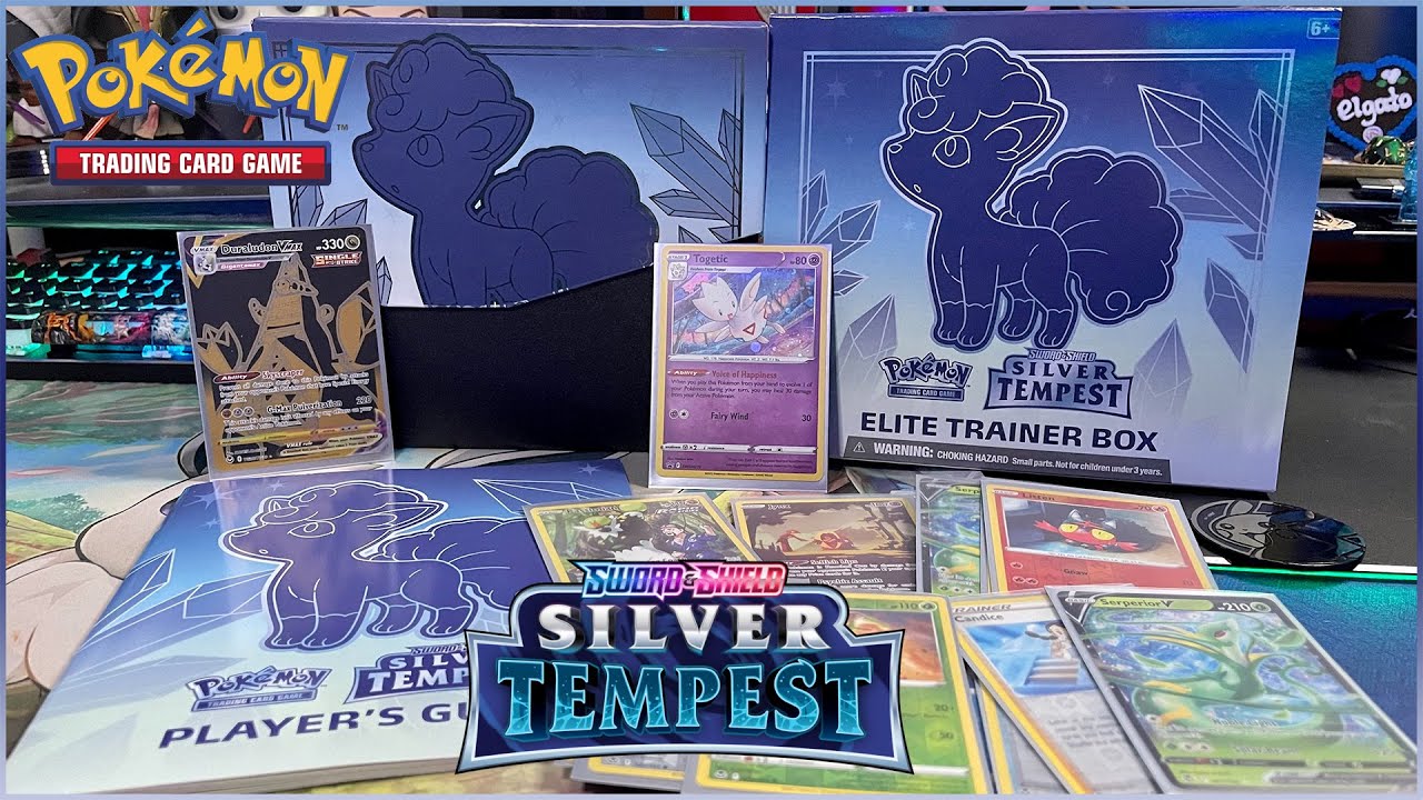 Pokemon Trading Card Game: Sword and Shield Silver Tempest Elite Trainer Box Unboxing