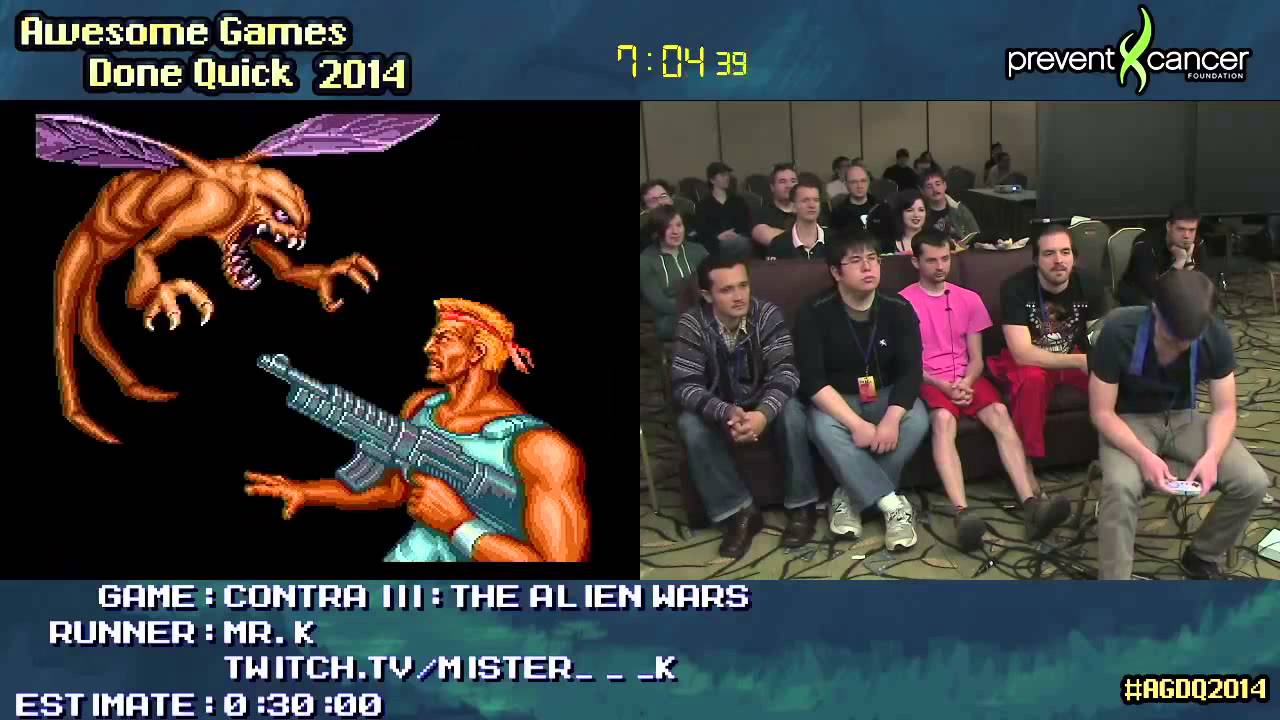 Contra III: The Alien Wars :: Live SPEED RUN (0:15:35) [SNES] by Mr K #AGDQ 2014