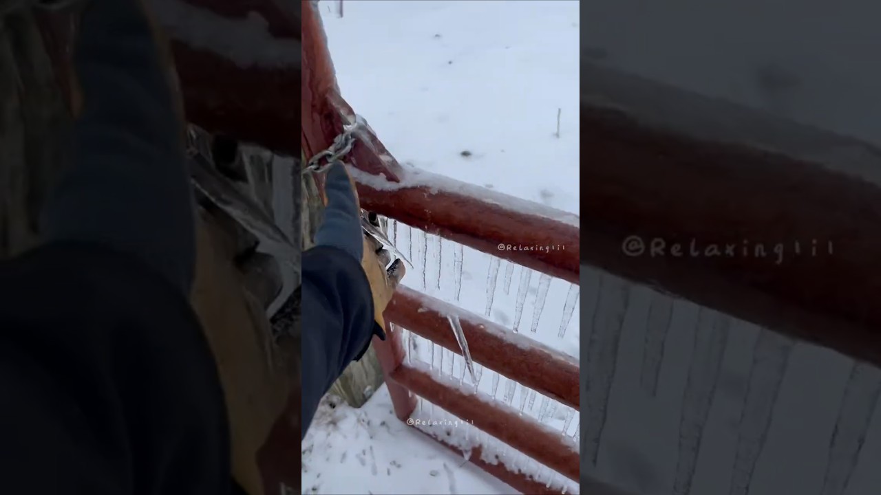 Clear frozen pipe,Breaking ice #asmr #snow #funny #odlysatisfying #ice #satisfying #fyp