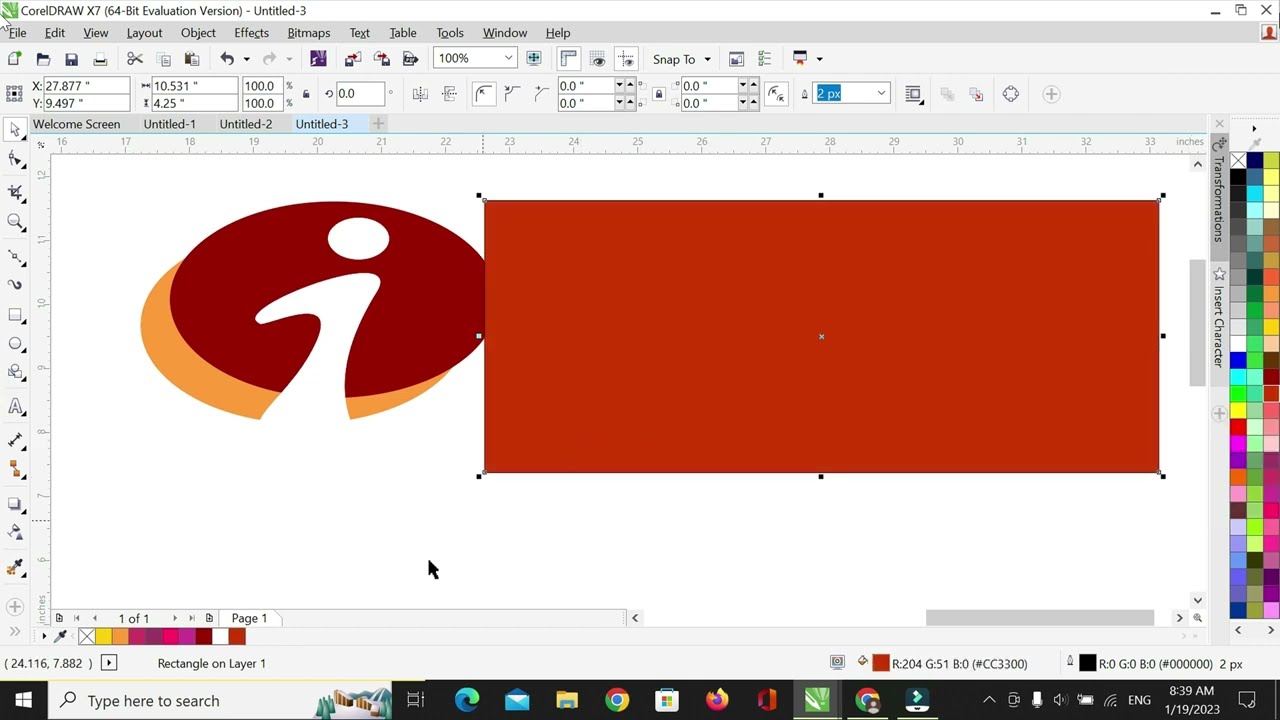 How to make Icici Bank Logo in Corel Draw || Icici Bank ka Logo kaise banaye || Graphics Design