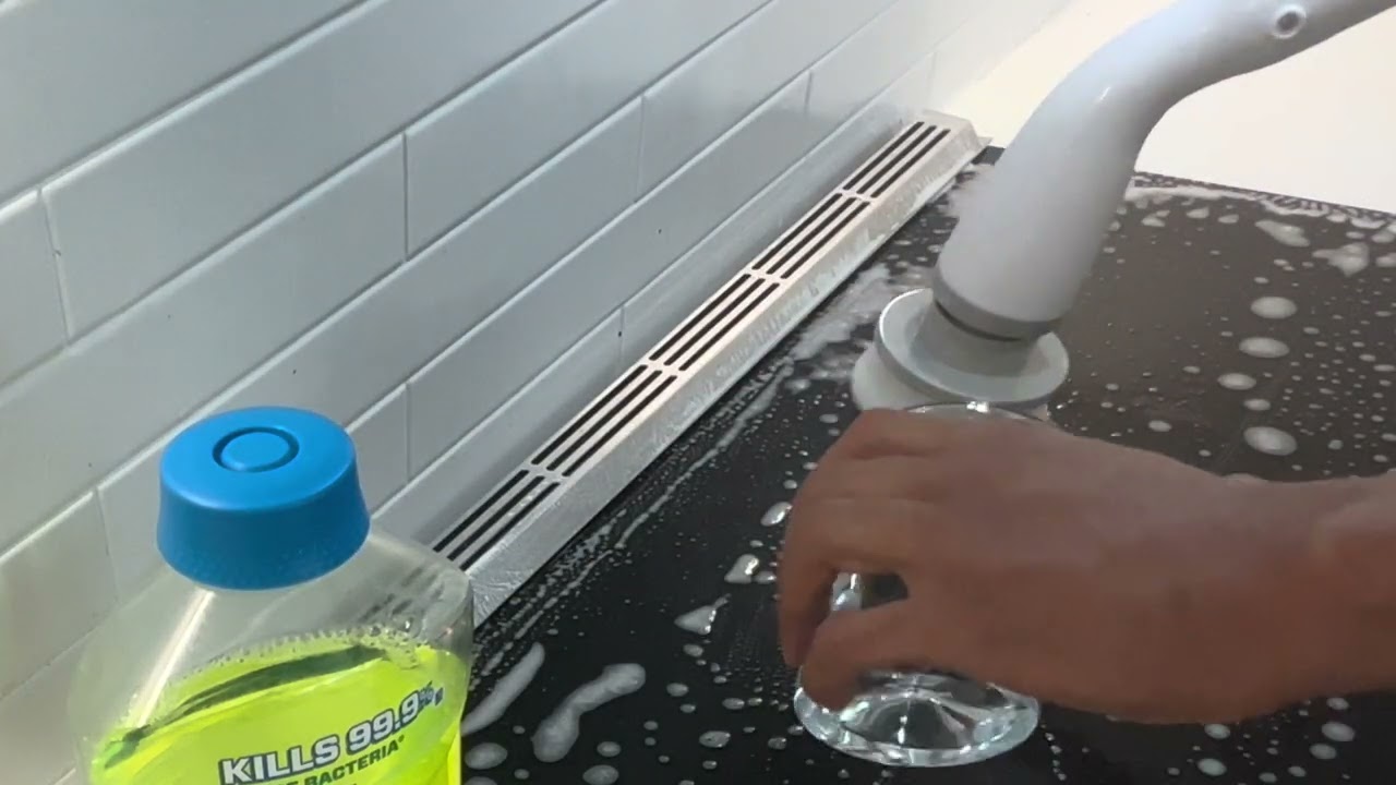Electric Spin Scrubber on Stove Top and Counter LABIGO Brand (ASMR)