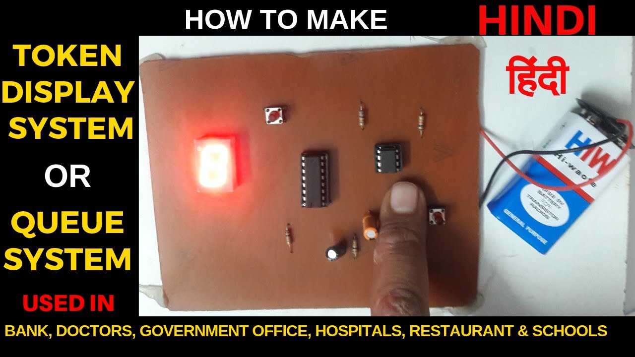Token display system Queue System electronics engineering projects school project,science project
