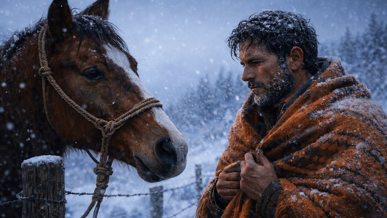 Obdachloser Soldat findet Pferd im tödlichen Sturm – teilt seine letzte Decke und rettet sie heute!