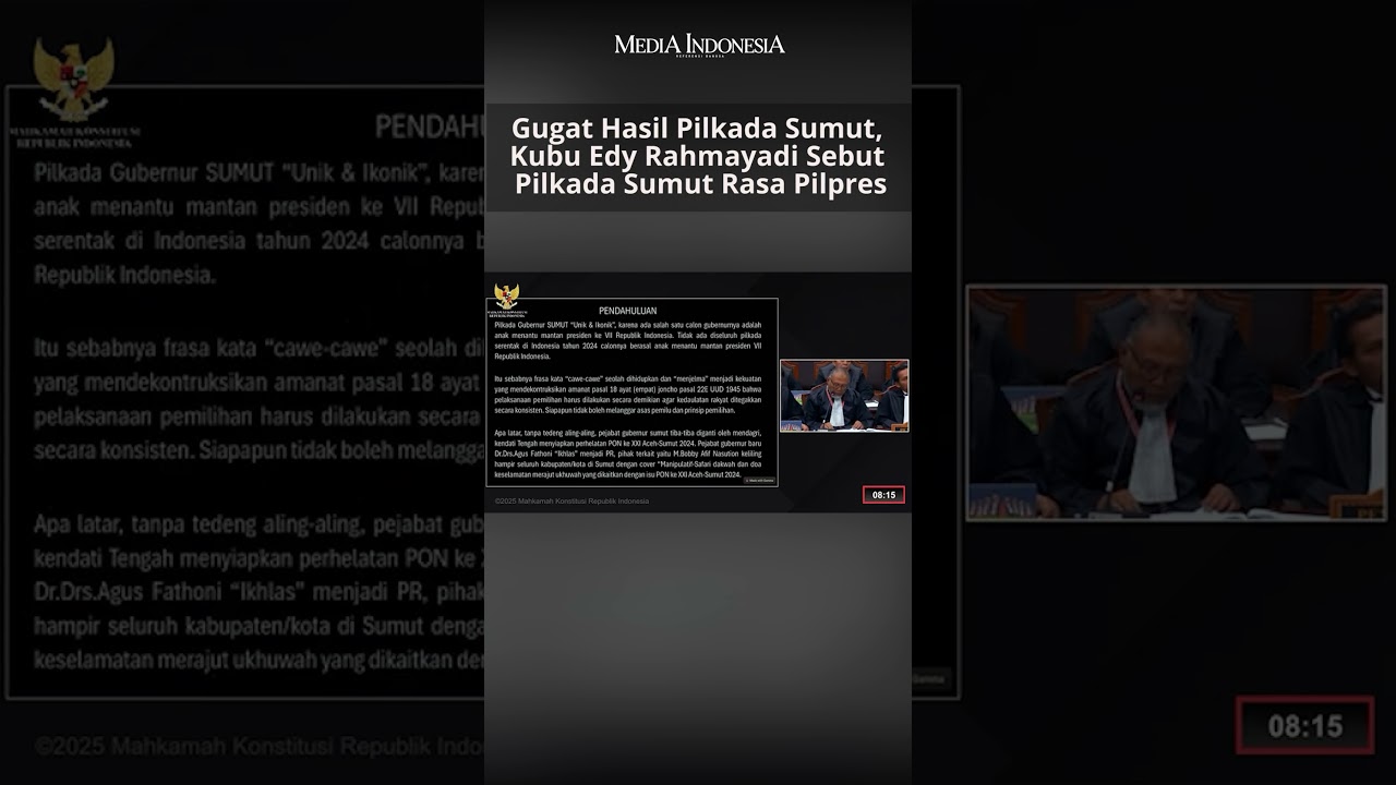 Gugat Hasil Pilkada Sumut, Kubu Edy Rahmayadi Sebut Pilkada Sumut Rasa Pilpres