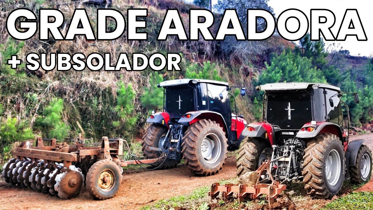 Massey Ferguson 4707 no Subsolador e na Grade Aradora 20 Discos