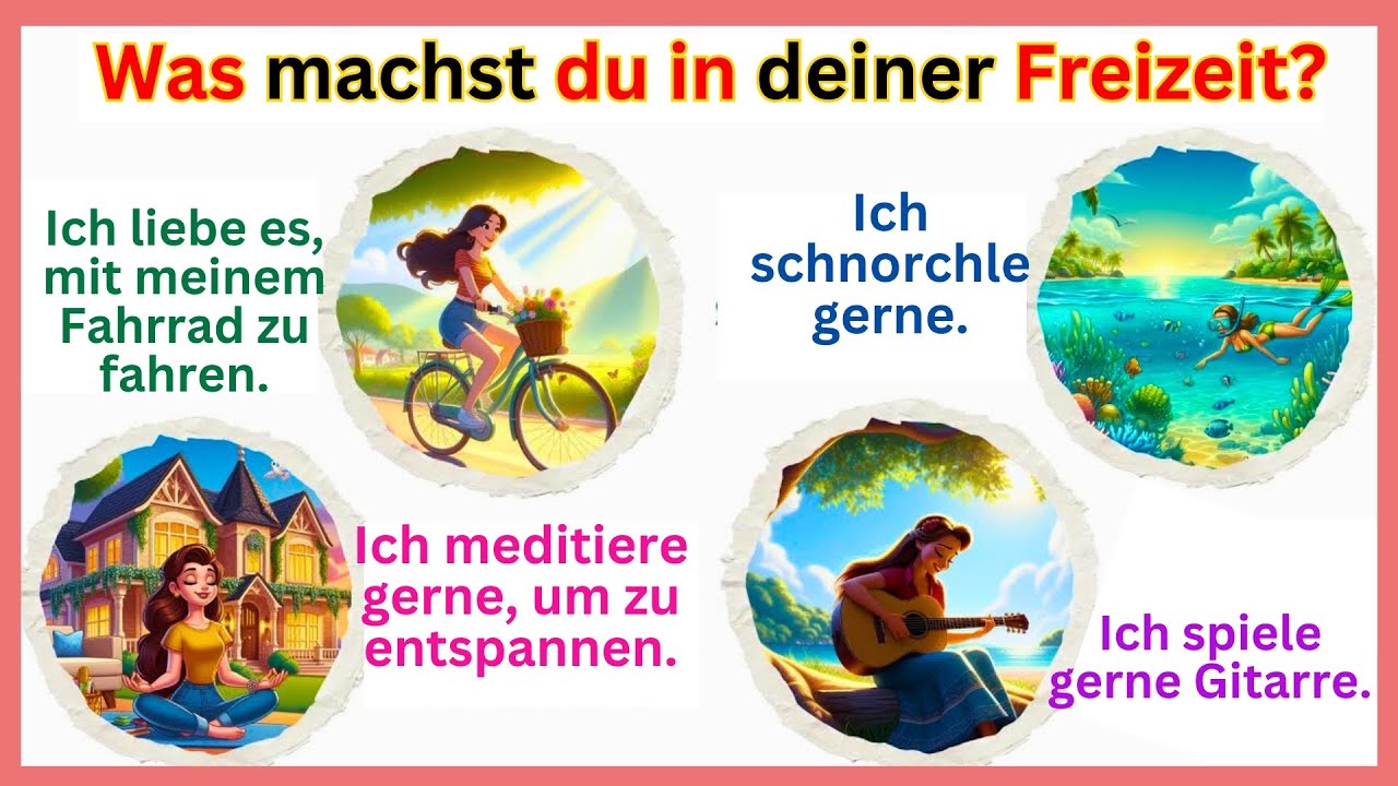 Was machst du gerne? | Hobbys und Interessen | Freizeitaktivit&auml;ten mit S&auml;tzen #DeutschLernen