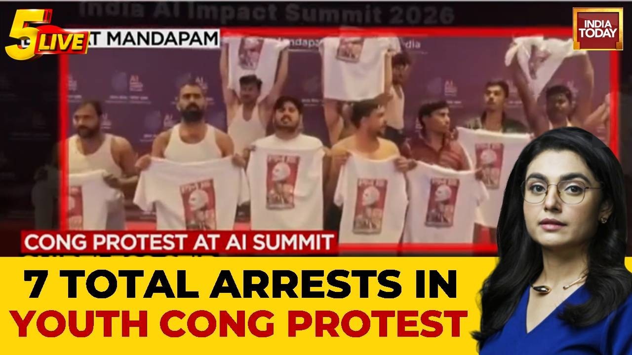 Seven Arrested In Youth Congress' Topless Protest At AI Summit As Political Bickering Intensifies