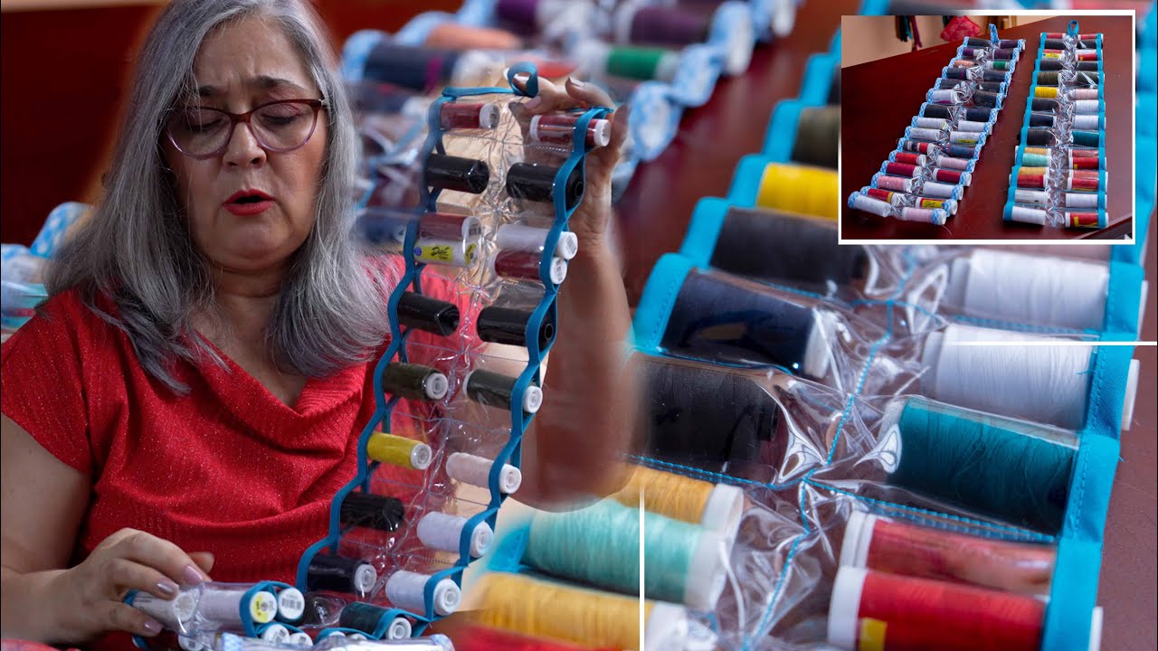 Organizador de hilos de coser fácil de hacer/Truco de costura para poner el sesgo/bies