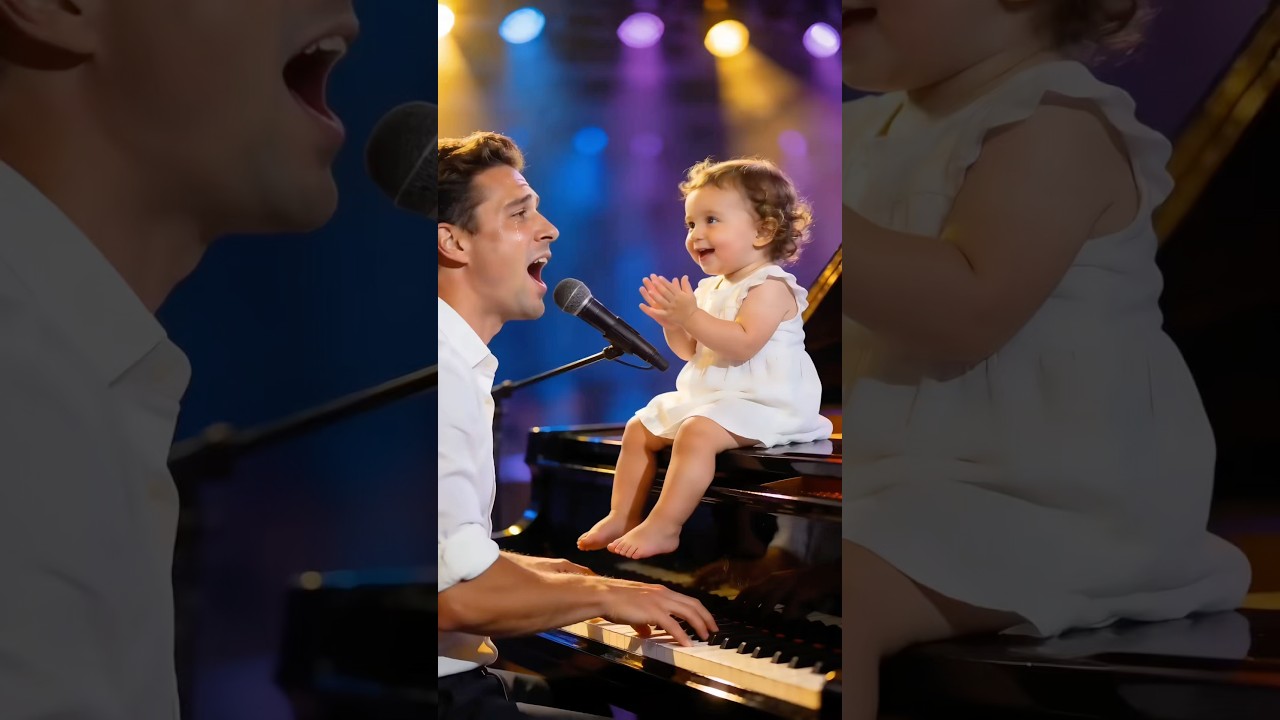 Father & daughter perform on stage together! A very classic English song! #classicoldsongs #500miles