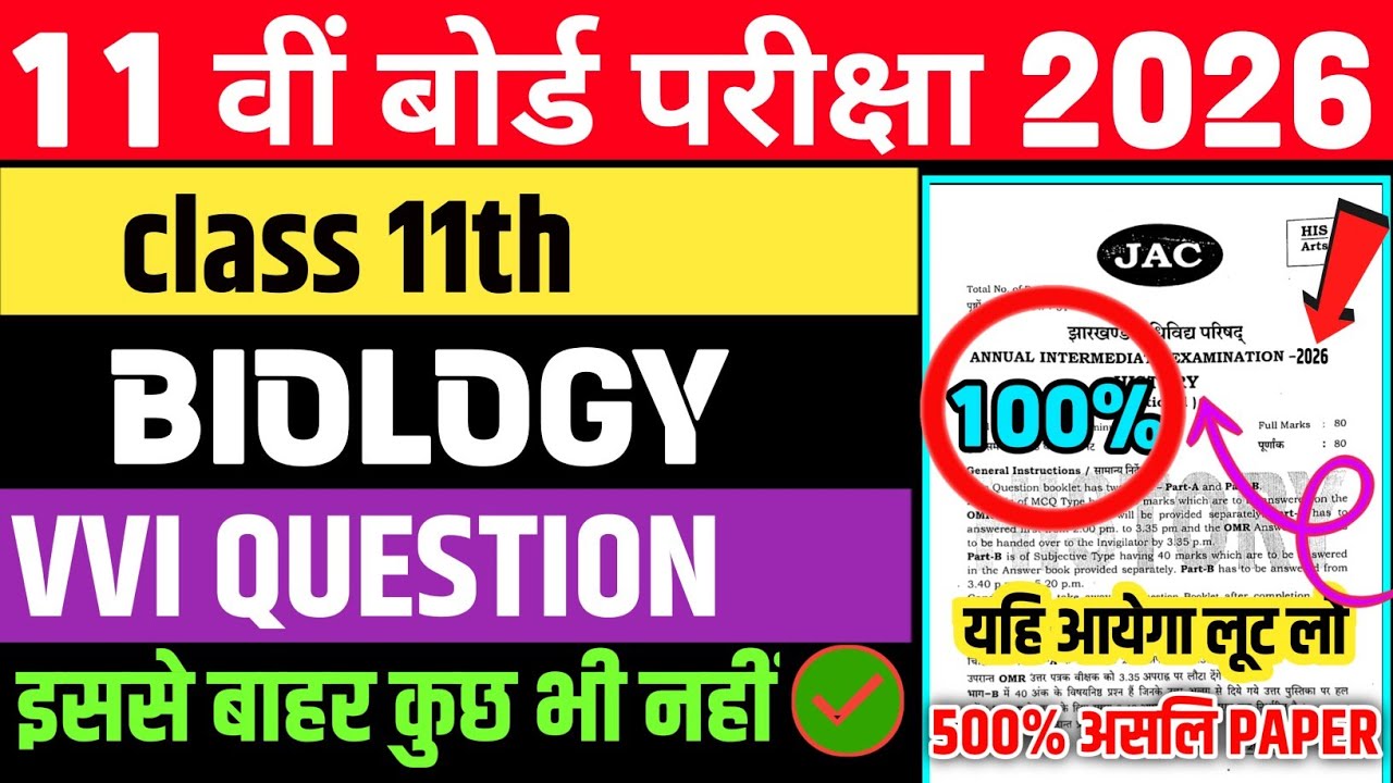 28 फरवरी Biology का Viral Question|Class 11 Biology Original Question 28 February | Class 11 Biology