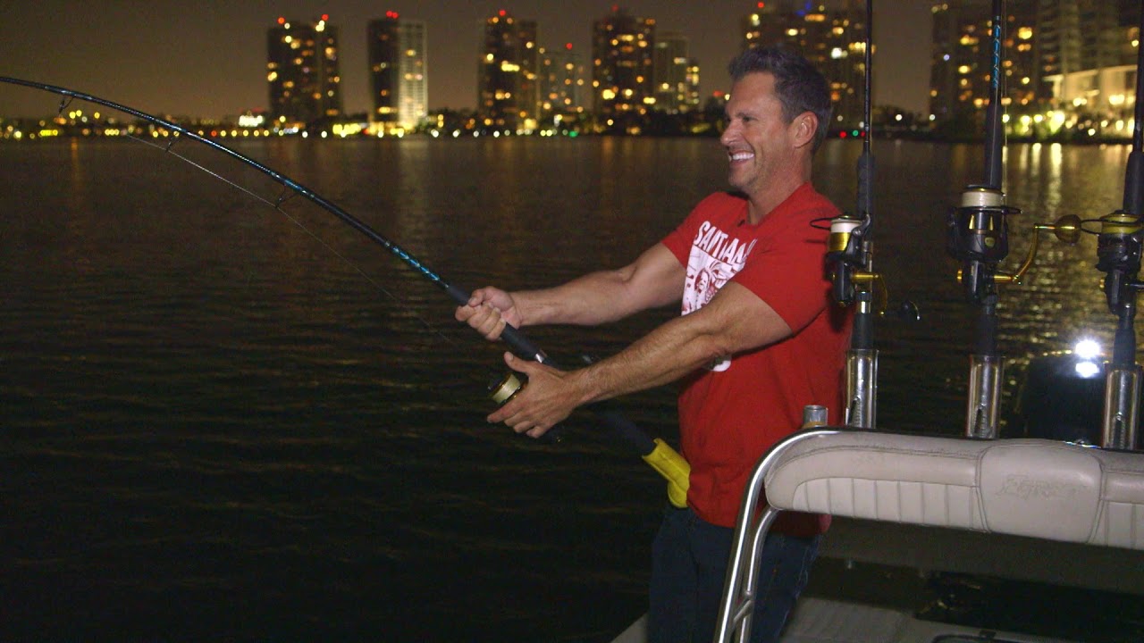 Big Tarpon at night in Miami with Peter Miller and Capt Russell
