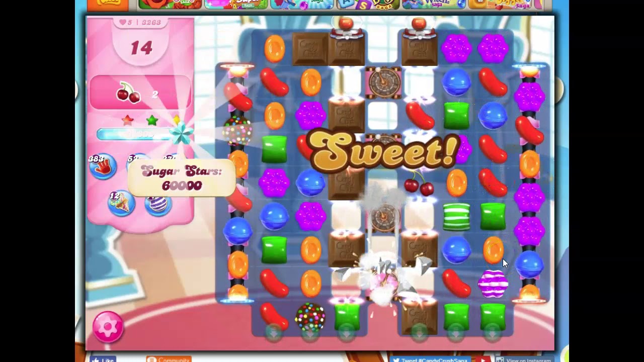 Candy Crush Level 3263 Talkthrough, 39 Moves 0 Boosters