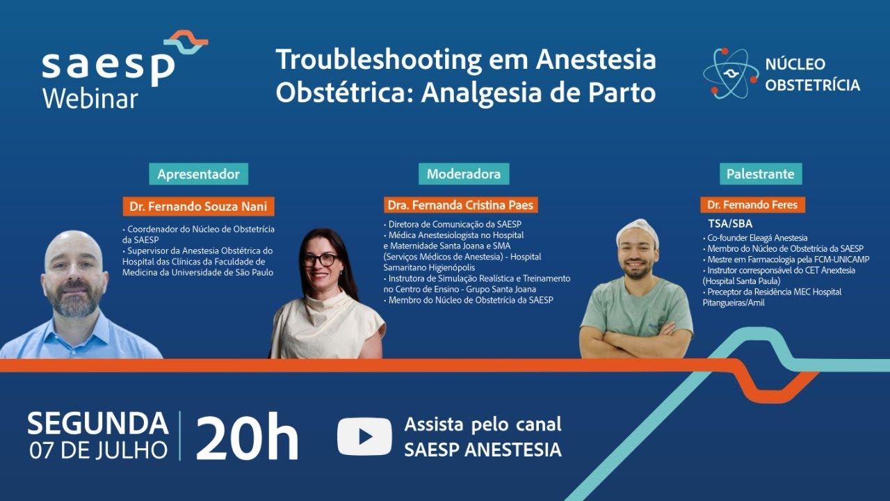SAESP Webinar | Troubleshooting em Anestesia Obstétrica: Analgesia de Parto