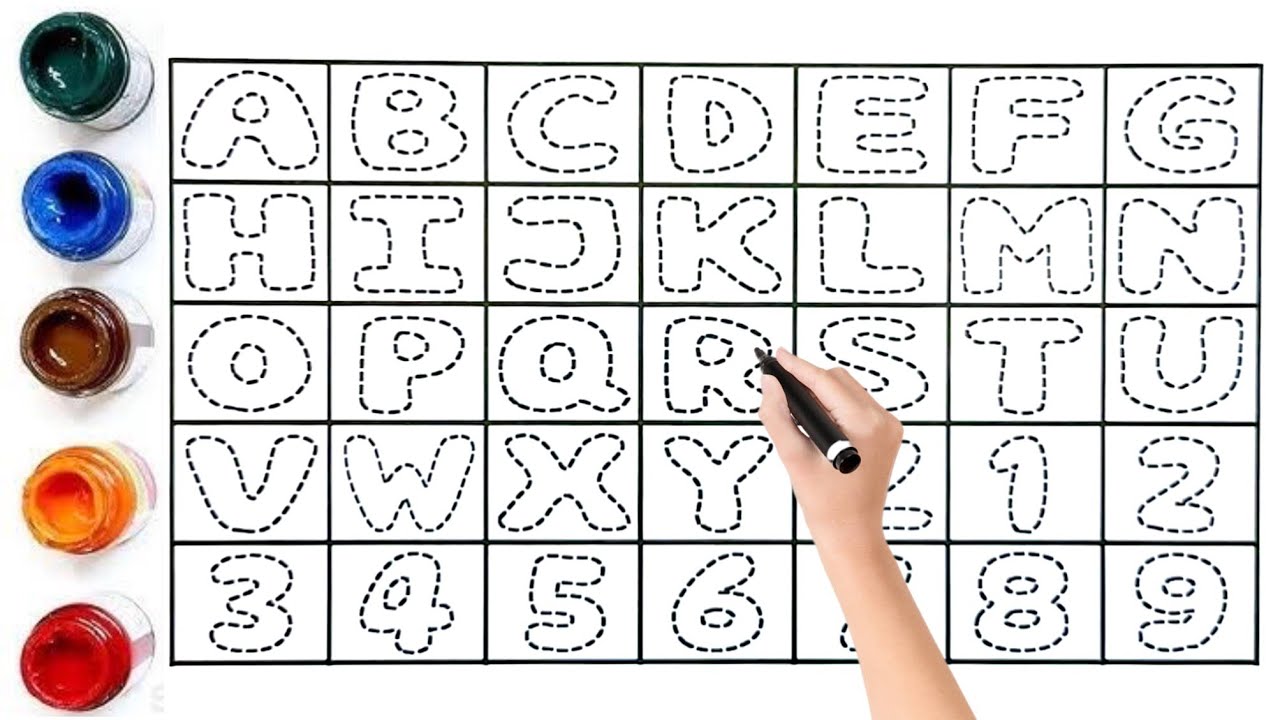 Alphabet Capital Letters A to Z & 1 to 10 For Kids / Easy Drawing & Painting Tutorial for Preschool