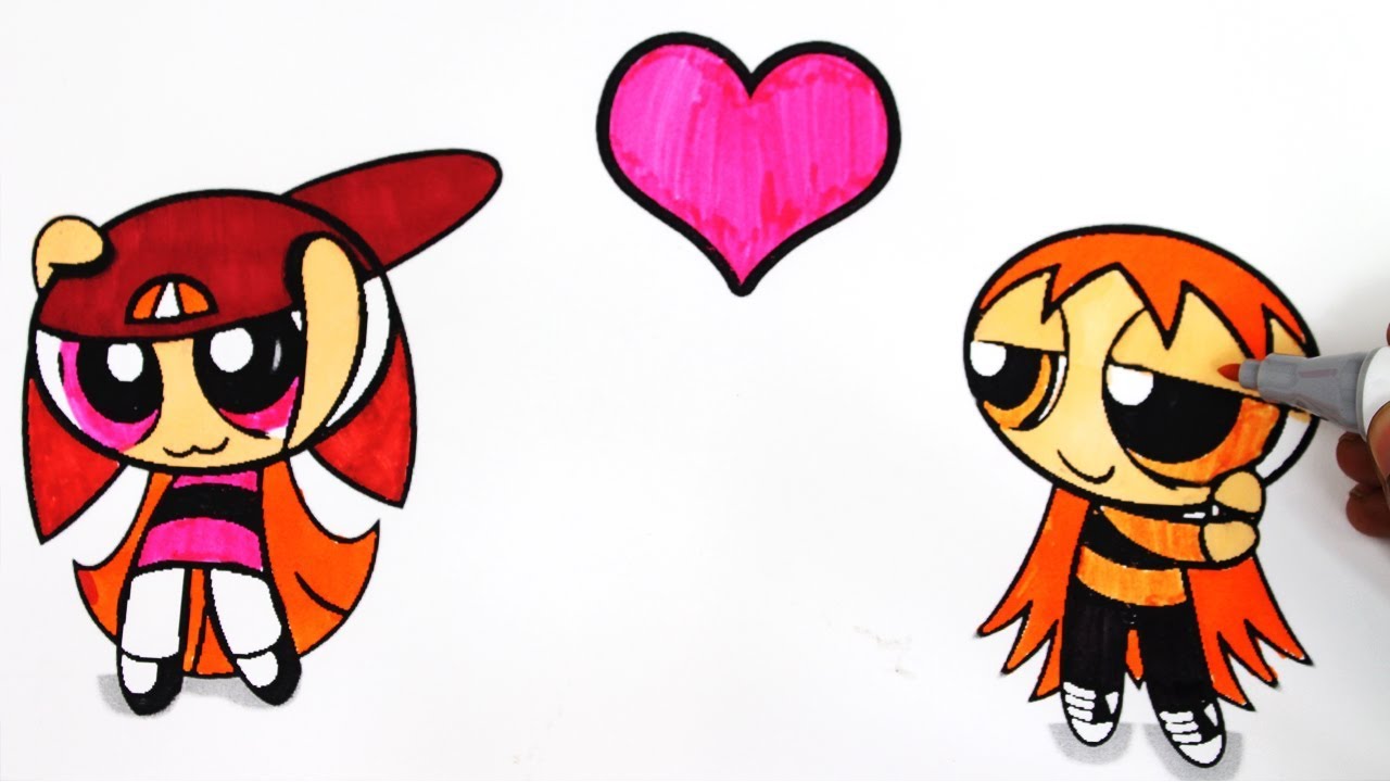 Powerpuff Girls colouring Book Pages Rowdyruff Boys Brick Boomer Butch Blossom Bubbles surprise eggs