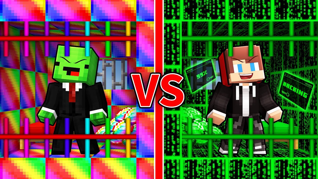 Mikey OP vs JJ Hacker Prison Survival Battle in Minecraft (Maizen)