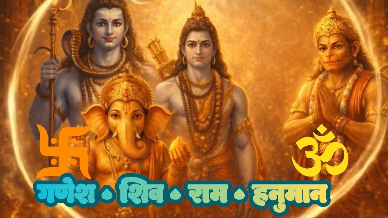 Ganesh Shiv Ram Hanuman Bhajan | गणेश–शिव–राम–हनुमान Bhajan Mantra  | Peaceful Devotional #ram #shiv