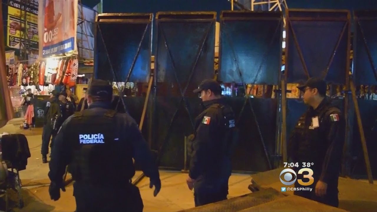 Mexican Police Set Up Barricade To Prevent Migrant Caravan From Entering US