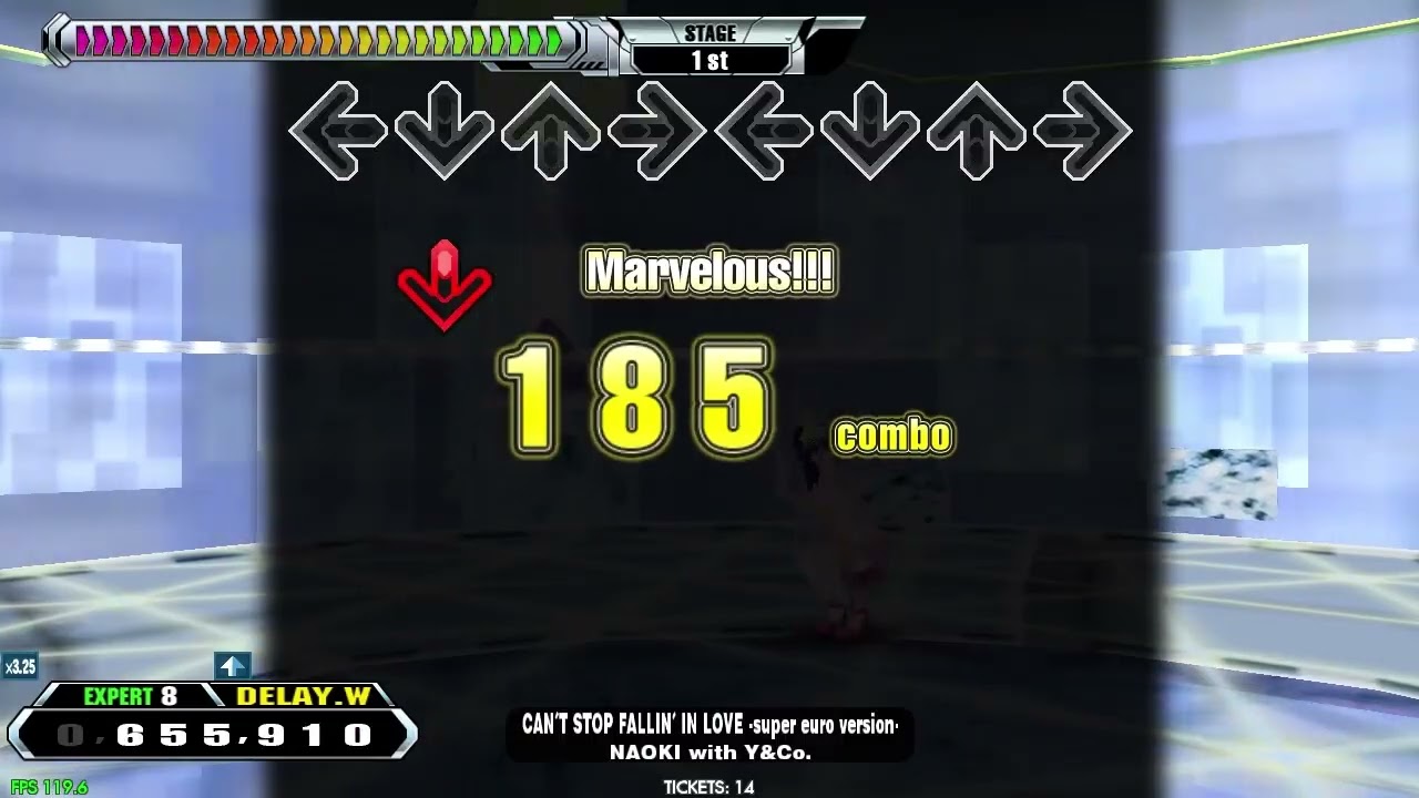  【LV8】DDR / CAN'T STOP FALLIN' IN LOVE -super euro version- - EXPERT DOUBLE with handclap
