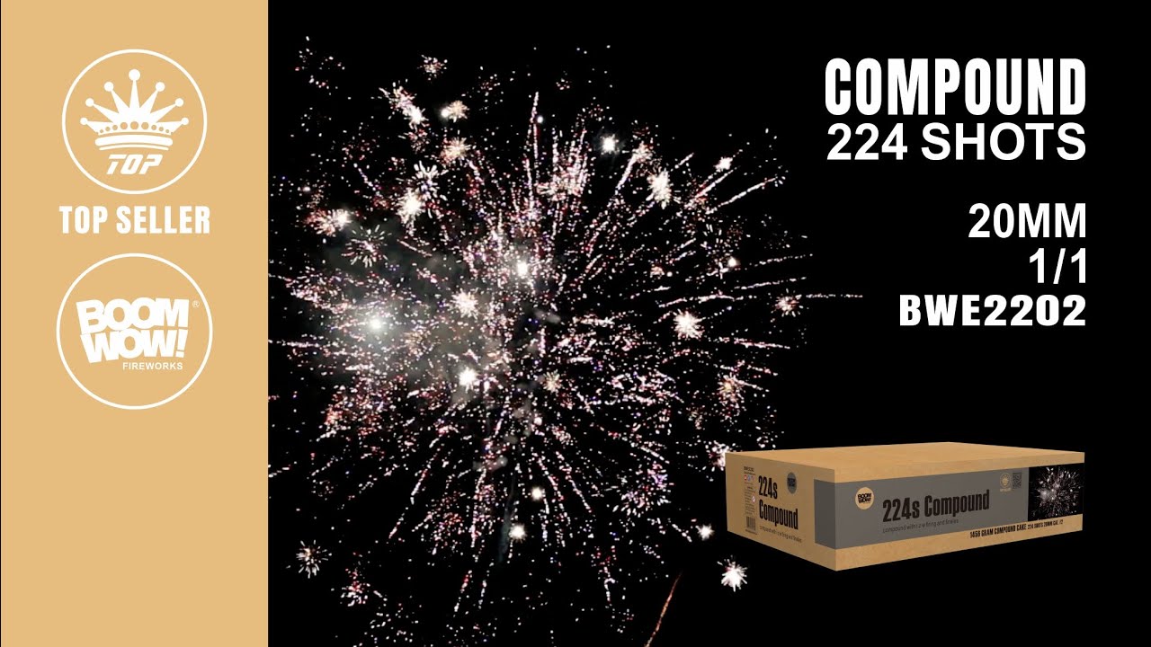 F2 224s compound fireworks, best compound cake fireworks from china boomwow BWE2202