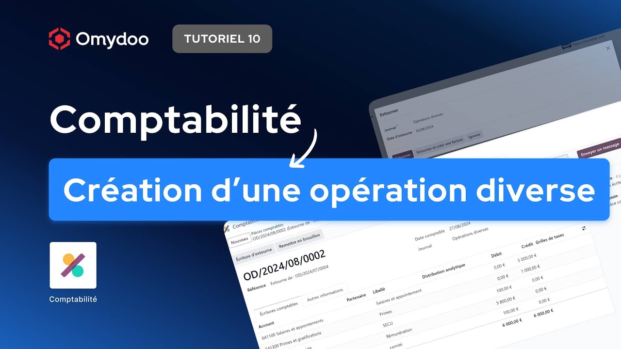 Cr&eacute;ation d'une op&eacute;ration diverse dans Odoo 17 | Tutoriel #10