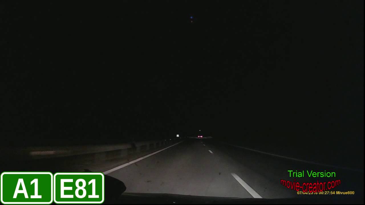 Romania : Pitești - București A1/E81 motorway (Night Edition)