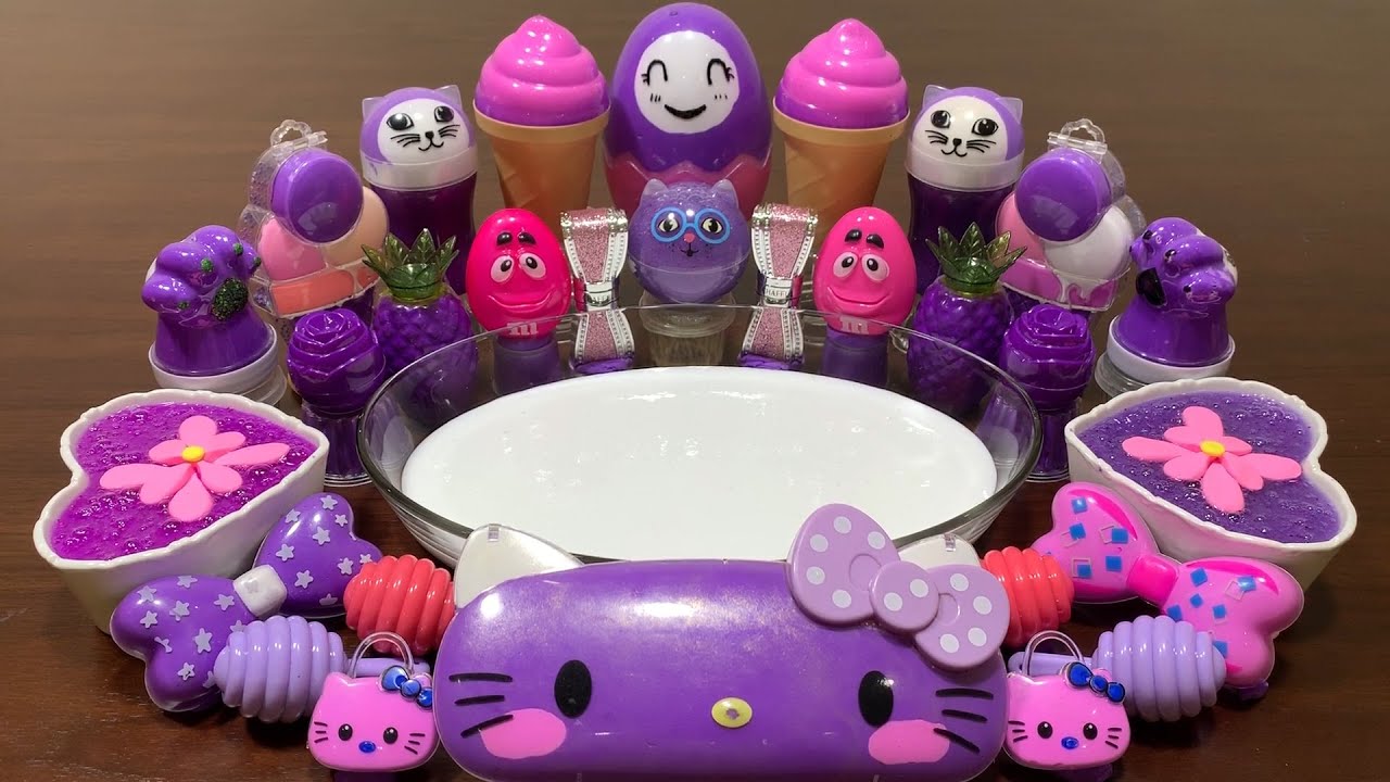 Purple Slime - Mixing Random Things Into Slime ! Best Slime - Most Satisfying Slime Video #307