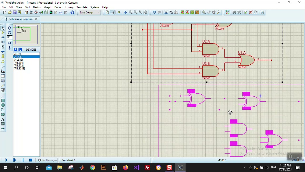 (Tutorial 3 :in Arabic): Design 2-Bit Full Adder Using Proteus Suite