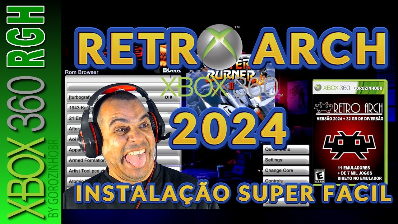 RETRO ARCH  2024 PARA XBOX 360 RGH COMO INSTALAR E JOGAR #xbox360rgh