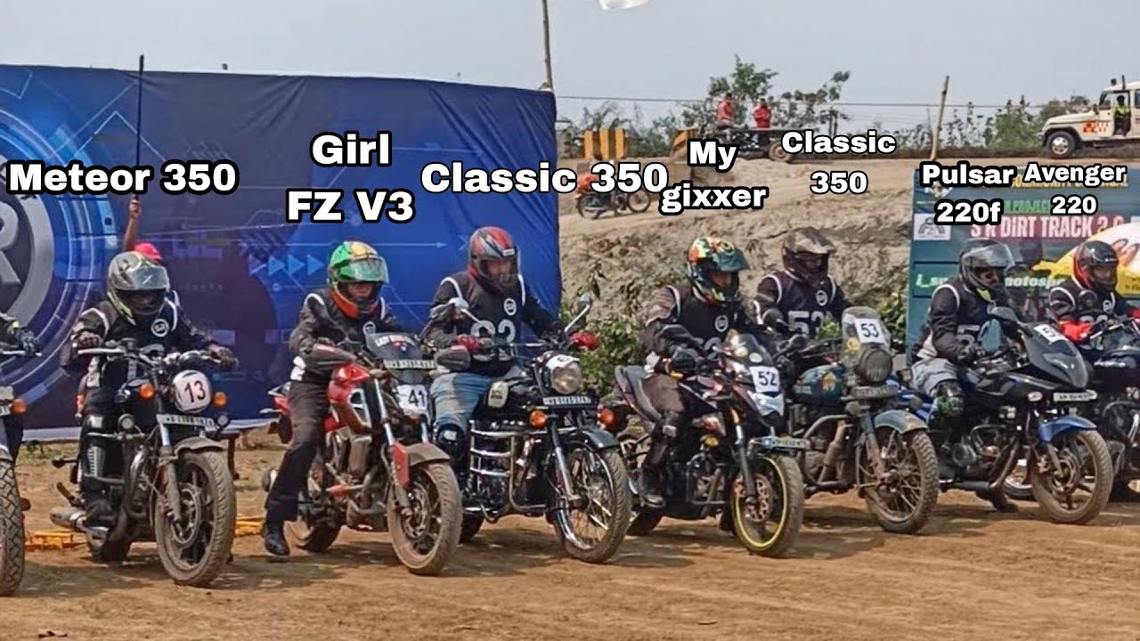 Girl On Fzsv3 Vs Gixxer 150 Vs Pulsar 220f Vs Classic 350 vs Avenger 220 Crazy Dirt Race 🔥😍💯