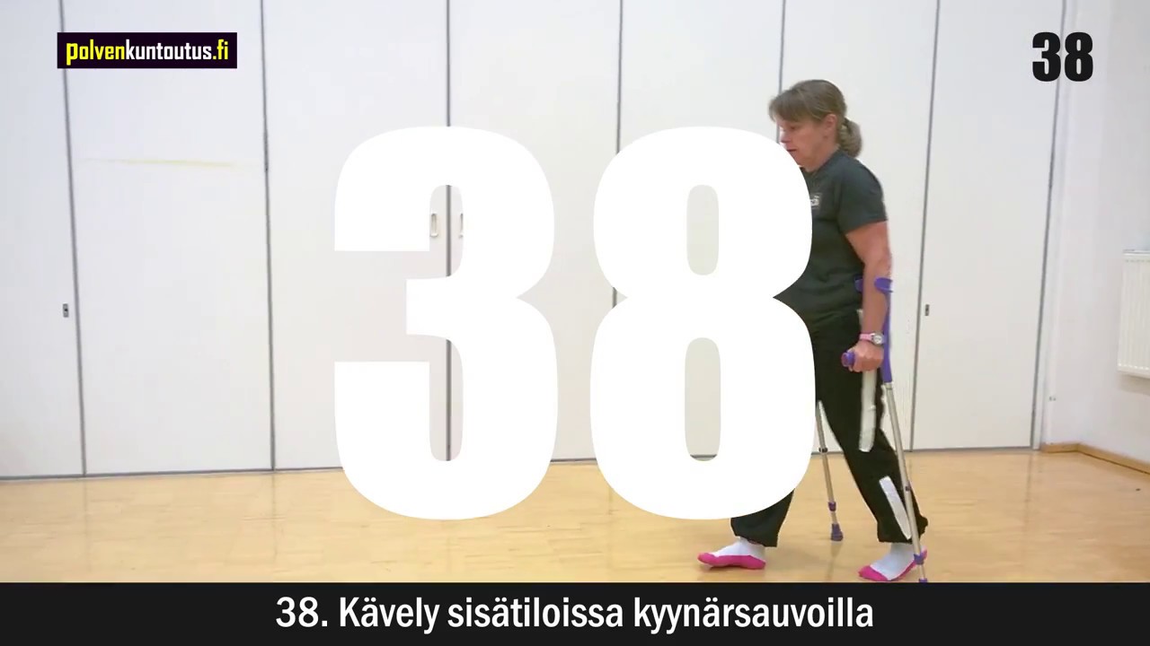 38 K&auml;vely sis&auml;tiloissa kyyn&auml;rsauvoilla Polvenkuntoutus.Fi