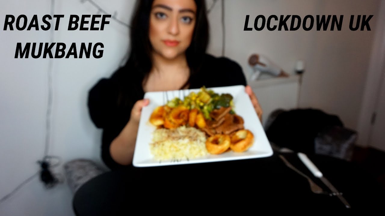 ROAST BEEF DINNER MUKBANG | UK LOCKDOWN