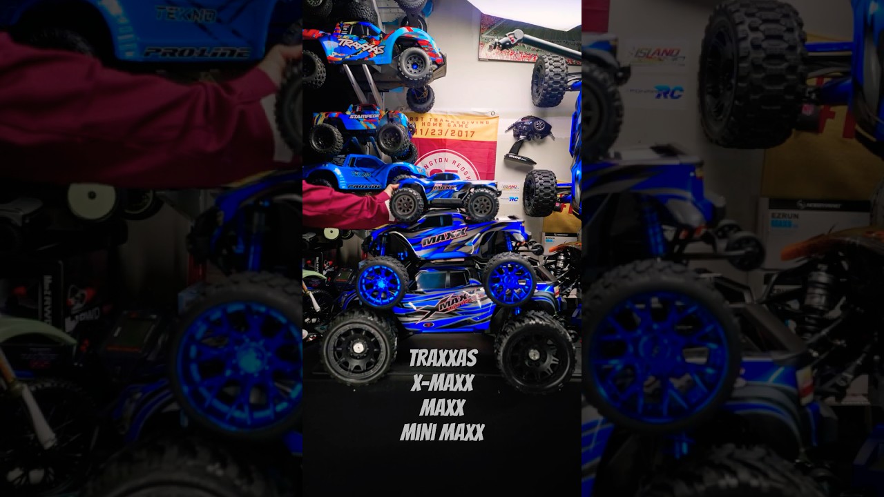 Blue Traxxas Squad! Maxx, Mini Maxx & X-Maxx Showdown 💙 #Traxxas #RCBeast #shorts  #rccars