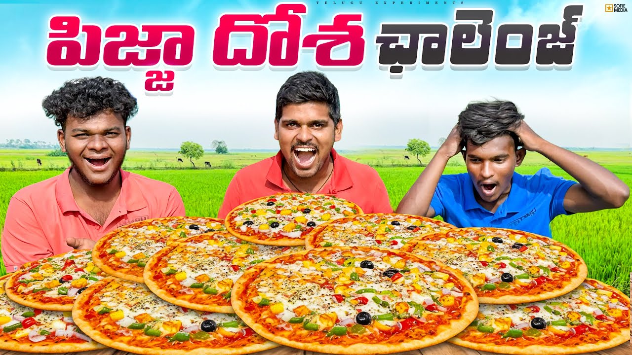 Extreme Pizza Dosa Challenge With Jolochips 🔥🔥 Telugu Experiments