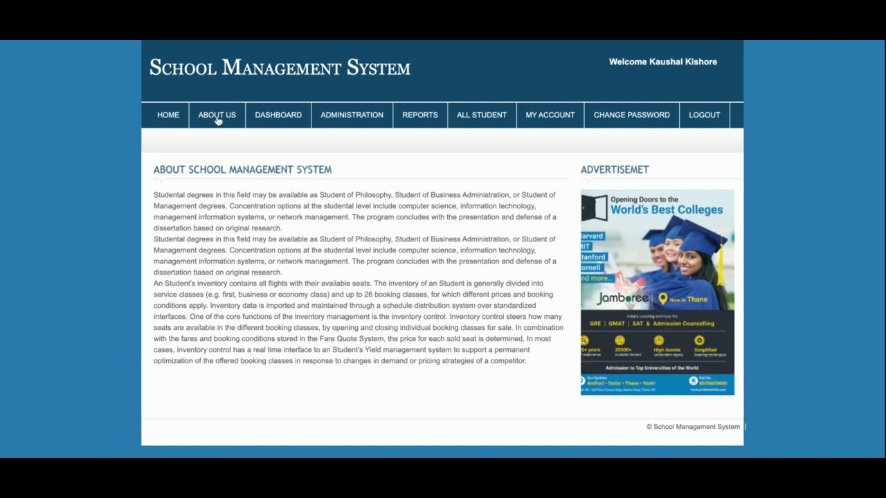 School Management System | PHP and MySQL Project Source Code | PHP MySQL CRUD Project