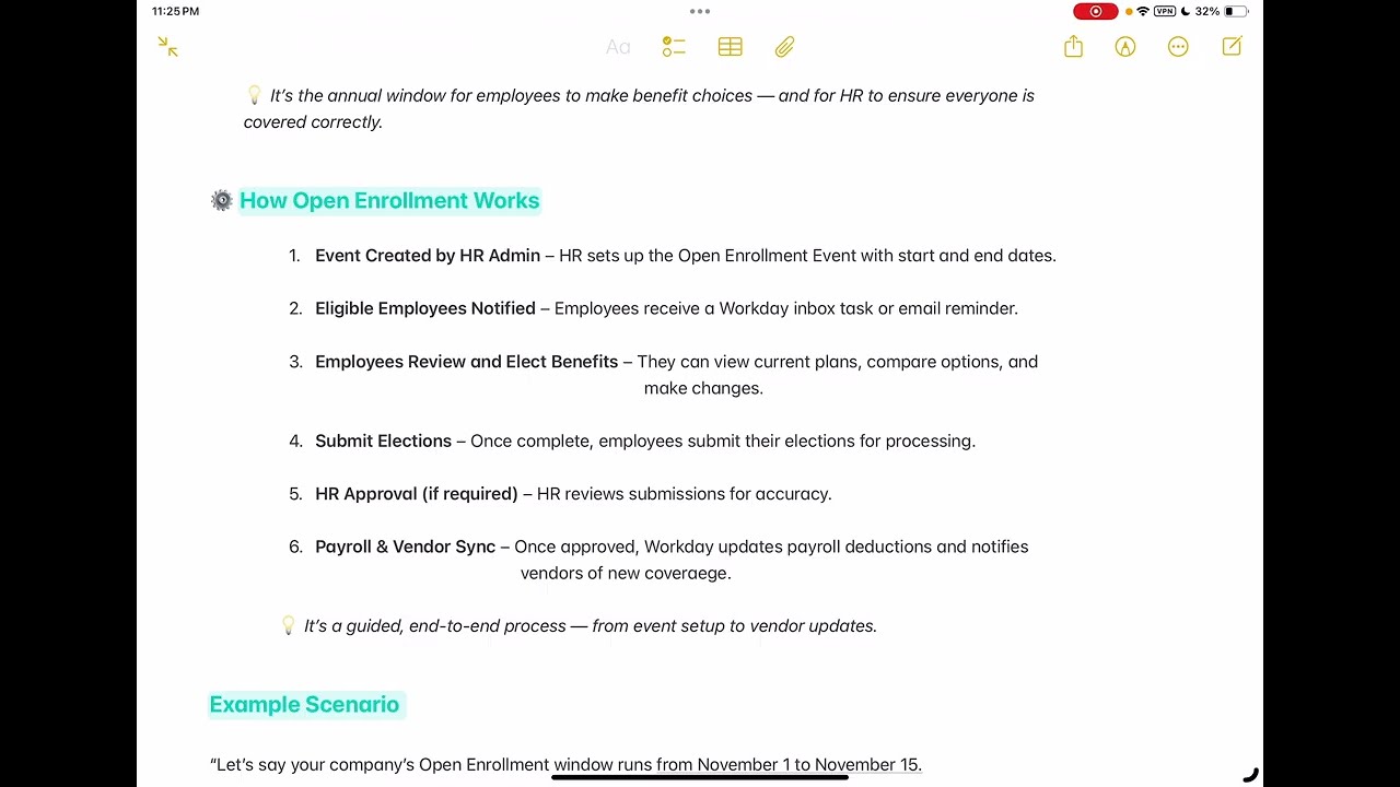 WorkDay - #72 Anusha Journal Open Enrollment Event in Workday Workday#workday#study