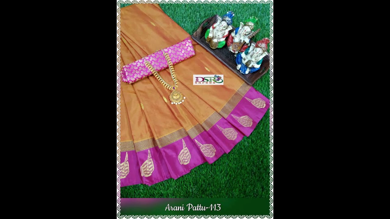 Arani silk sarees with trendy border butties 2019 |Arani handloom sarees | lightweight pattu sarees