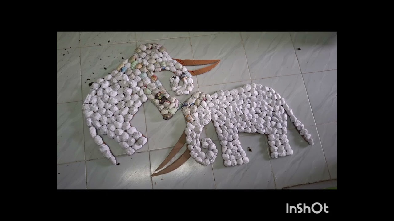 WASTE PAPER CRAFT- ELEPHANT 