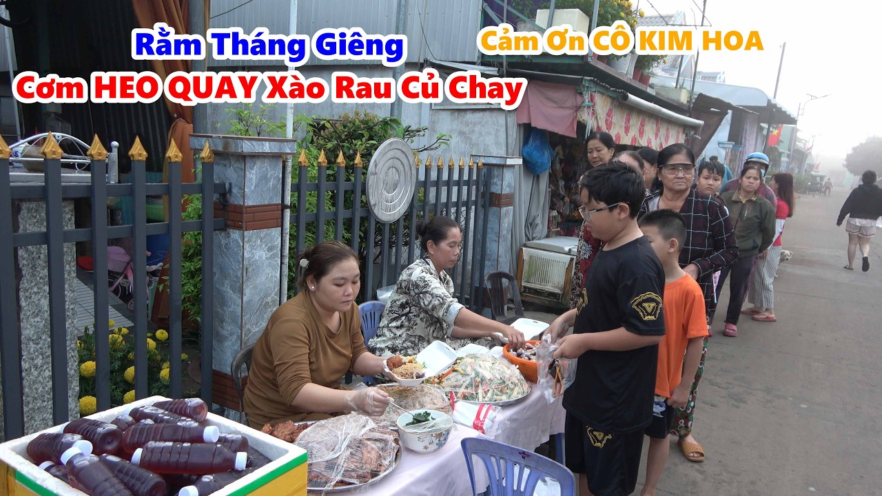 Rằm Lớn Tháng Giêng Hai Chị Em Làm Món | CƠM HEO QUAY XÀO RAU CỦ | Từ Tấm Lòng Của CÔ KIM HOA #NSĐQ