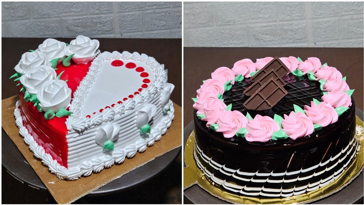 Strawberry flavour heart shape cake decoration | beautiful heart shape  cake | anniversary cake