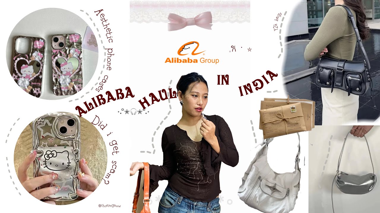 ALIBABA HAUL IN INDIA 🇮🇳 | small business finds | y2k bags & aesthetic phone cases 🎀🌷