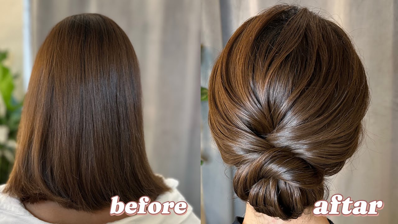 How to Do a Cute European Updo!😍آموزش شینیون موهای کوتاه