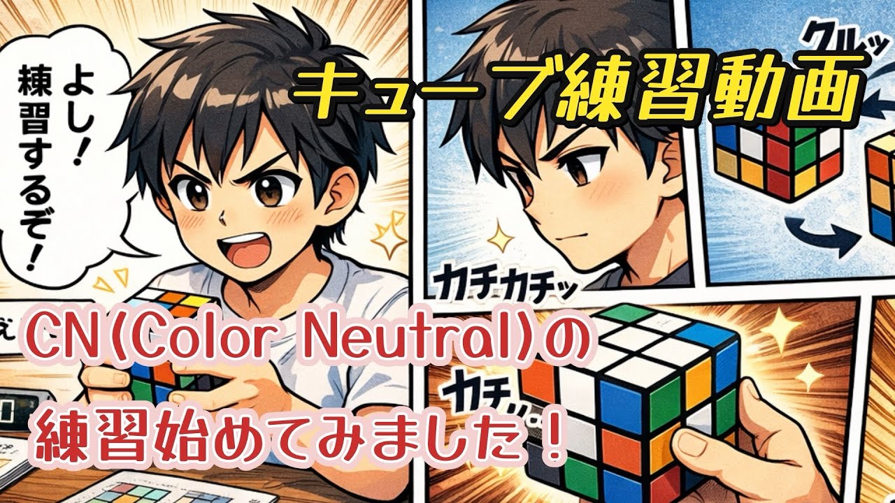 【ルービックキューブ】CN(Color Neutral)の練習をひたすらしている動画