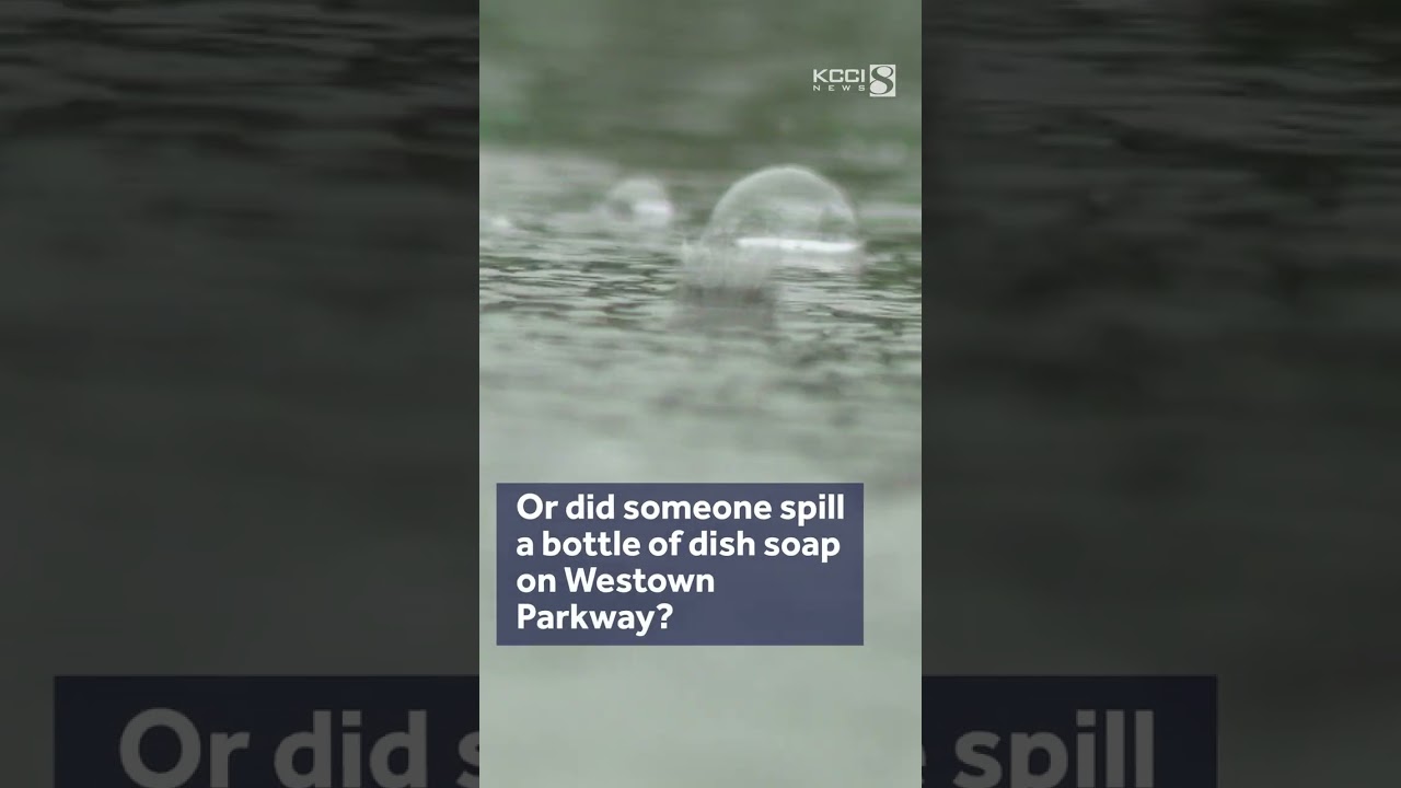 What caused 'soapy' streets in West Des Moines this morning?