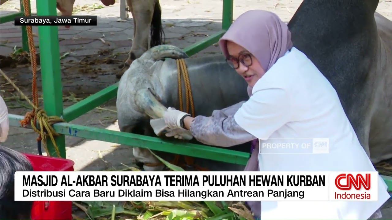 Masjid Al-Akbar Surabaya Terima Puluhan Hewan Kurban