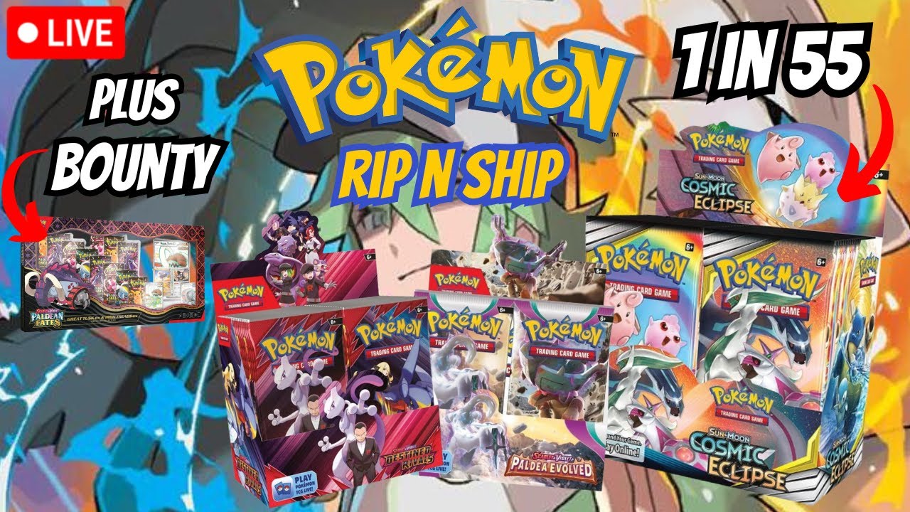 LIVE Pokemon RIP N SHIP! COSMIC ECLIPSE BOOSTER BOX NIGHT!