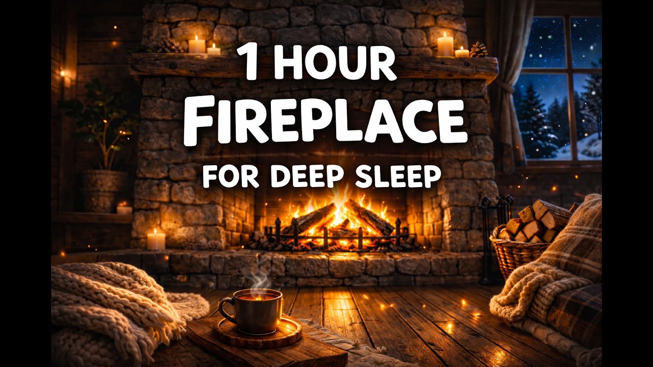 Cozy Fireplace Sounds for Deep Sleep (1 Hour) | Relaxing Fire Ambience
